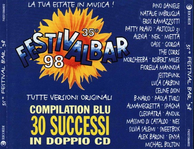 35° Festivalbar 98 Compilation Blu (1998) Fat Case CD Various