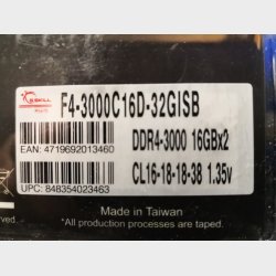 Aegis Ballistix Sport F4-3000C160-32GISB DDR4 Gaming Memory