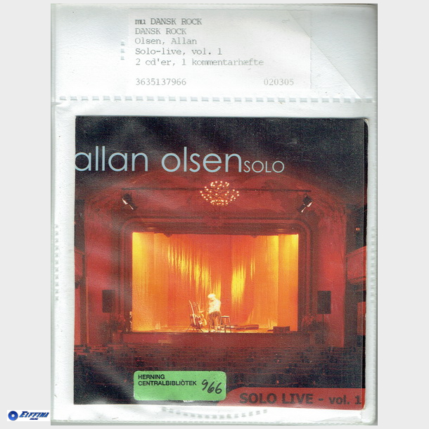 Allan Olsen - Solo Live Vol 1 (2002) (Bib CD)