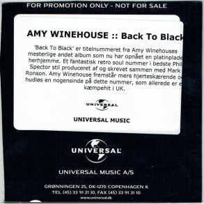 Amy Winehouse - Back To Black (2007) (Promo)