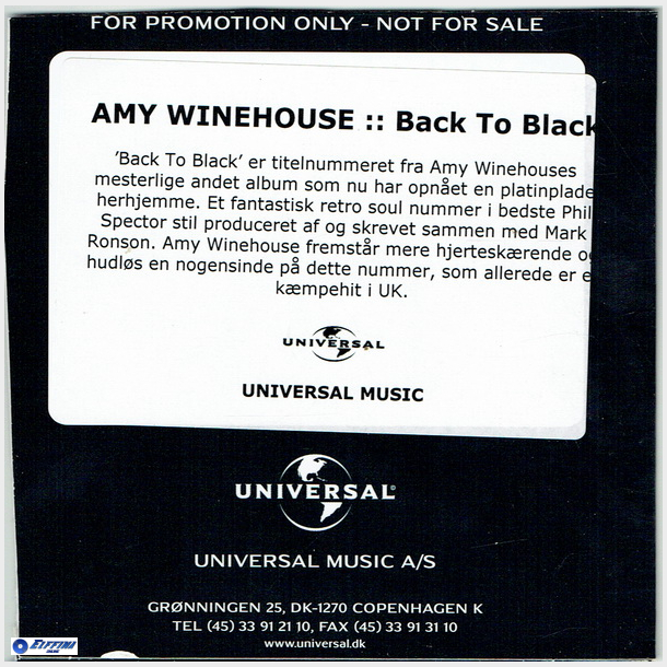 Amy Winehouse - Back To Black (2007) (Promo)