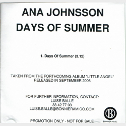 Ana Johnsson - Days Of Summer (2006) (Promo)
