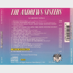 Andrews Sisters - 16 Greatest Songs (1991)