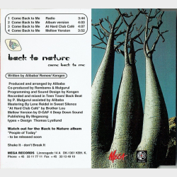 Back To Nature ft. Remee - Come Back To Me (Radio) (1995)