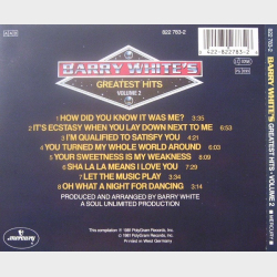 Barry White - Barry White's Greatest Hits Volume 2 (1990)