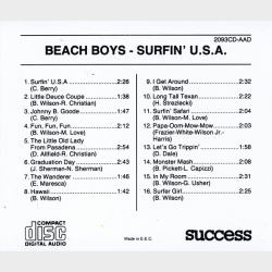 Beach Boys, The - Surfin' USA (1989) (Success 2093CD)