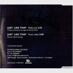 Brother + Sister - Just Like That (2002) (Promo)