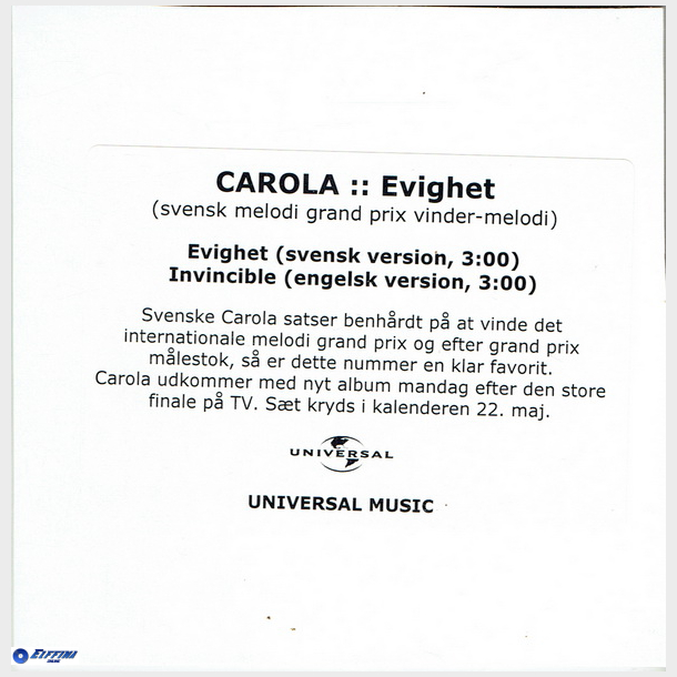 Carola - Evighet (2006) (Promo)