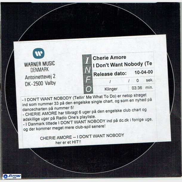 Cherie Amore - I Don't Want Nobody (Tellin' Me What To Do) (2000) (Promo)