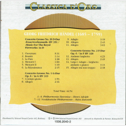 Classica D'Oro (1506-2040) Georg Friedrich Handel (1994)