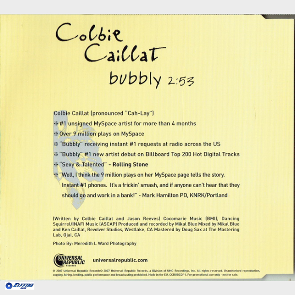 Colbie Caillat - Bubbly (2007) (Promo)