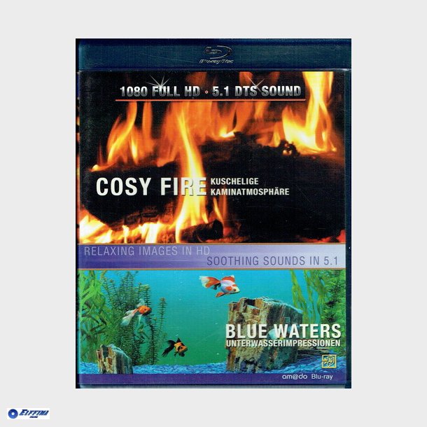 Cosy Fire &amp; Blue Waters (TV Pauseskrm Pejs og Akvarium)