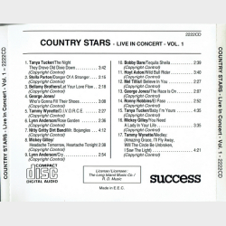 Country Stars Live In Concert Vol 1 (Success 2222CD)