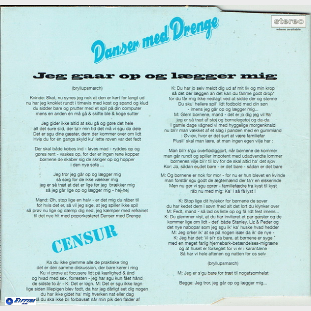 Danser Med Drenge - Jeg Gaar Op Og Lgger Mig (1997)