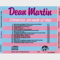 Dean Martin - Memories Are Made Of This (1986)