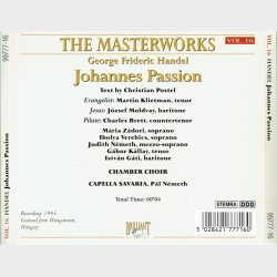 George Frideric Handel The Masterworks Vol 16 Handel Johannes Passion (1992)