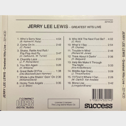 Jerry Lee Lewis - Greatest Hits Live (Success 2214CD)