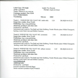 Laid Back - Whenever You Want Me (2005) (Promo)