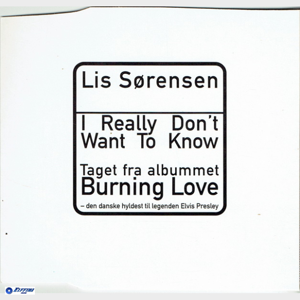 Lis Srensen - I Really Don't Want To Know (1997) (Promo)