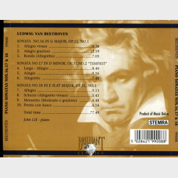 Ludwig Van Beethoven - Piano Sonatas Vol. 6 Nos 16, 17 &amp; 18 (2006)