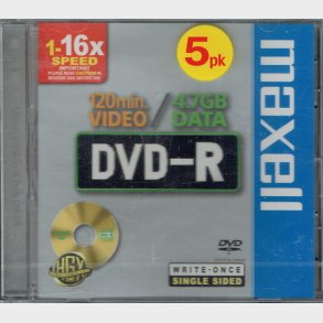 Maxell DVD-R 4,7gb 16x (5xPK) - NY