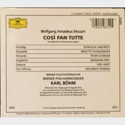Mozart - Cos&igrave; Fan Tutte (Karl Bohm) (1975)