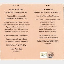 Mozart Edition Vol 05 - Operas Il Re Pastore Lucio Silla (5xCD)