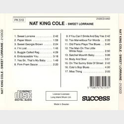Nat King Cole - Sweet Lorraine (1989) (Success 2123CD)