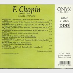ONYX (66142) - Chopin Music For Piano (1994)