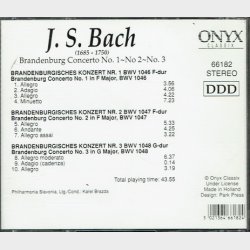 ONYX (66182) - Bach - Brandenburg Concerto No. 1,2,3 (1994)