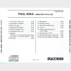 Paul Anka - Greatest Hits Live - NY
