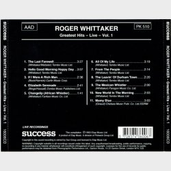 Roger Whittaker - Greatest Hits Live Vol 1 (1993) (Success 16006CD)