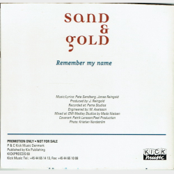 Sand &amp; Gold - Remember My Name (1997) (Promo)
