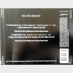 Symphony (SYCD 6011) - Schubert - Symphony No. 8 Unfinished, Symphony No. 5 (1991)
