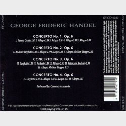Symphony (SYCD 6030) - George Frideric Handel - Concerti Grossi, Op. 6 No's 1, 2, 3, 4 (1991)