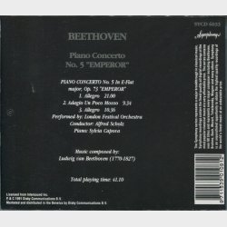 Symphony (SYCD 6033) - Ludwig Van Beethoven - Piano Concerto No. 5 Emperor (1991)