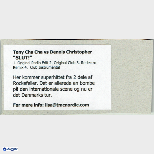 Tony Cha Cha vs. Dennis Christopher - Slut (Promo)