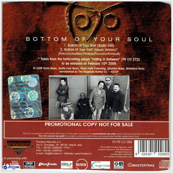 Toto - Bottom Of Your Soul (2006) (Promo)